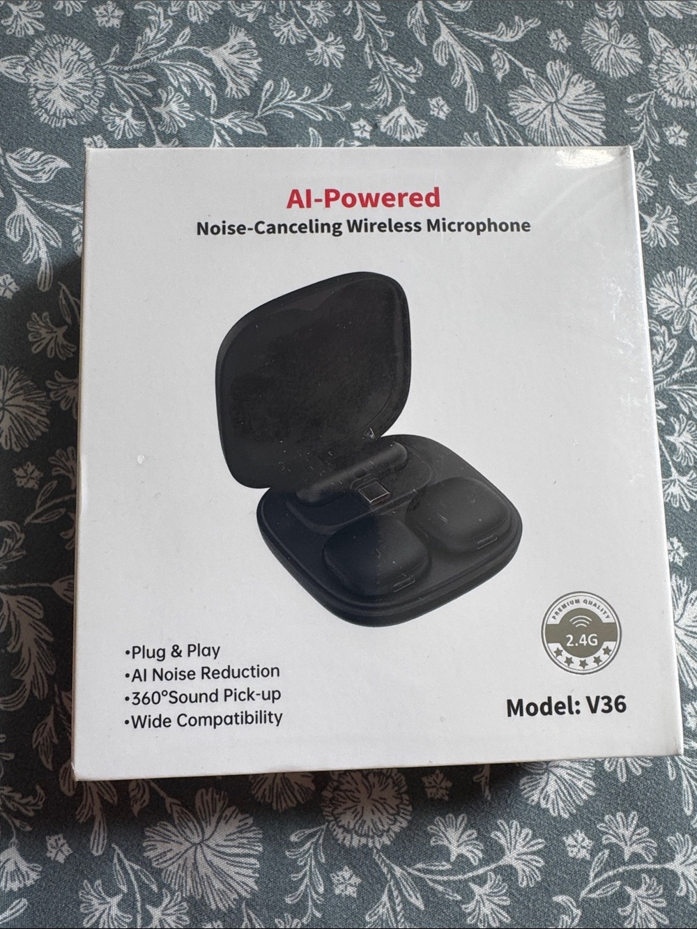 AI-Powered Noise-Canceling Wireless Microphone Earbuds - Black